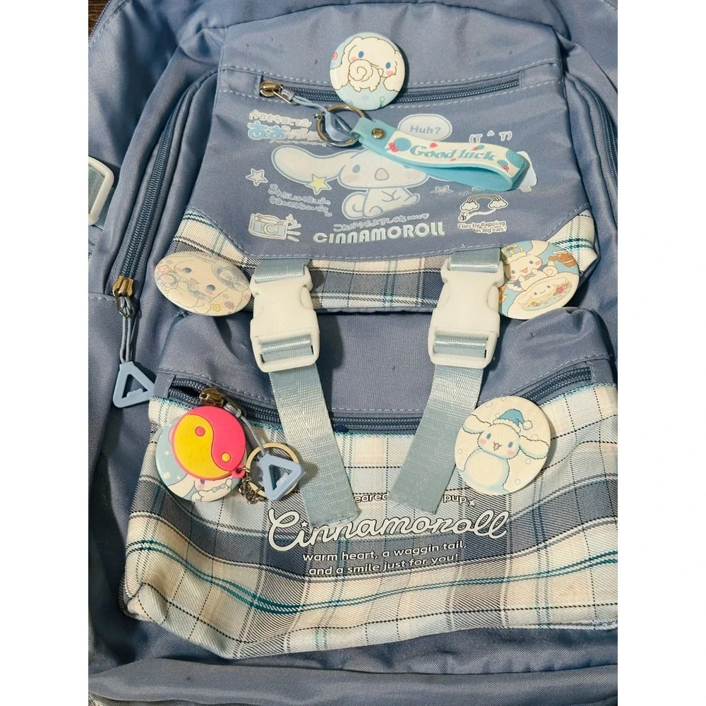 Cinnamoroll Sanrio Japan Blue White Back to School Backpack - with Buttons!